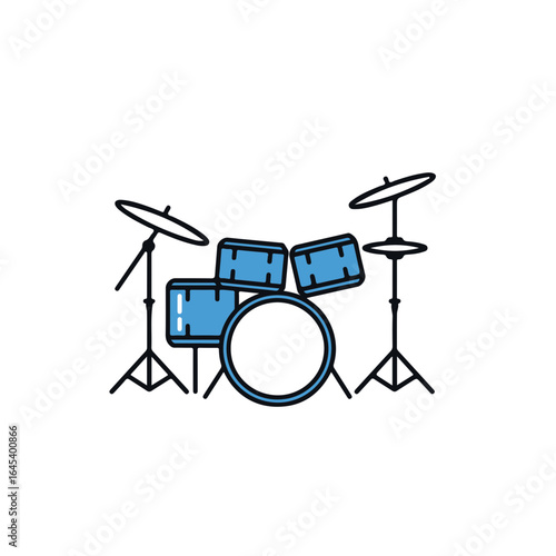 A simple illustration of a drum set, perfect for musical themes.