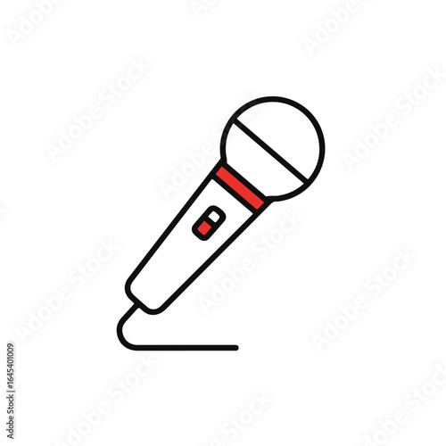 Simple microphone illustration for podcasting or voice recording