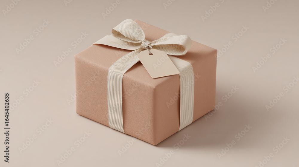 Fototapeta premium beautifully wrapped gift in solid color representing new year on clean plain background