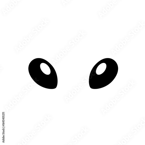 Alien eyes. Insect eyes. Black and white vector illustration, drawing, coloring page, icon.