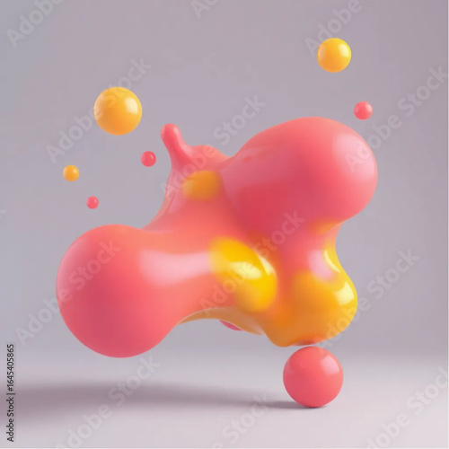Surreal vibrant blob render design