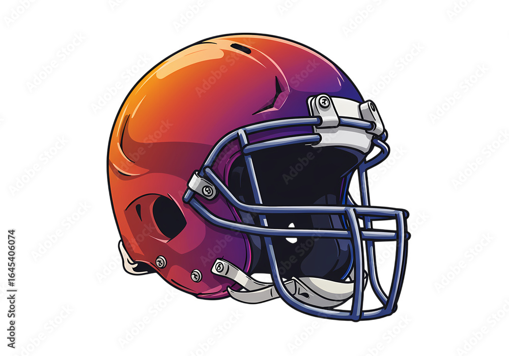 Naklejka premium American Football Helmet: Gradient Design, Sports Equipment, Game Day Graphics isolated on transparent background