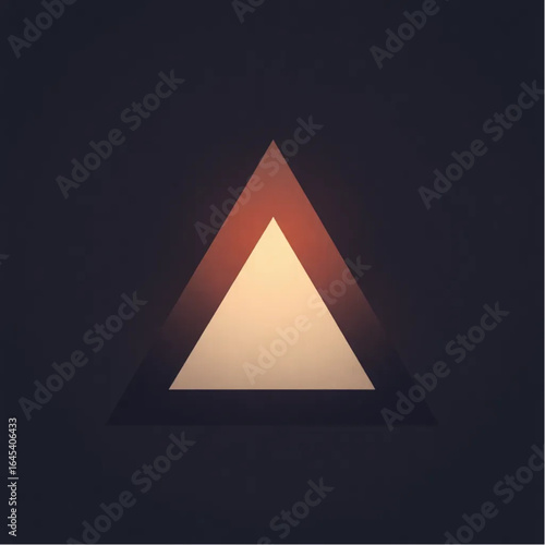 Surreal muted retro colors triangle composition effect
