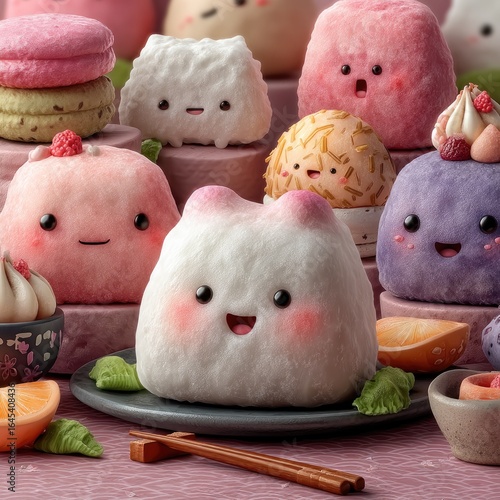 Kawaii Pastel Desserts Repeating Background