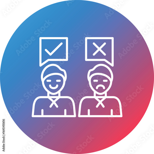 Disagree Line Gradient Circle Background Icon
