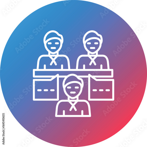 Discussion Line Gradient Circle Background Icon