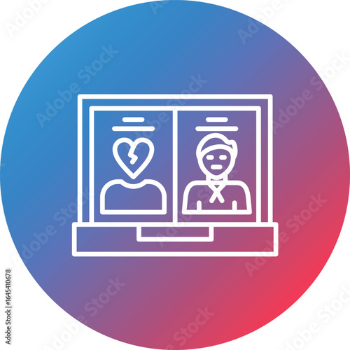Dislike Line Gradient Circle Background Icon
