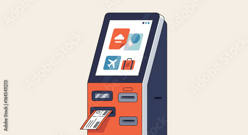 Self-service travel kiosk for convenient airport check-in, boarding pass printing, and baggage handling solutions