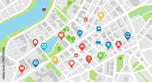 Exploring Urban Landscapes with Location Markers and City Navigation Features