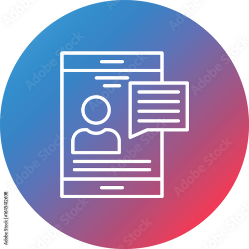 Talk Line Gradient Circle Background Icon