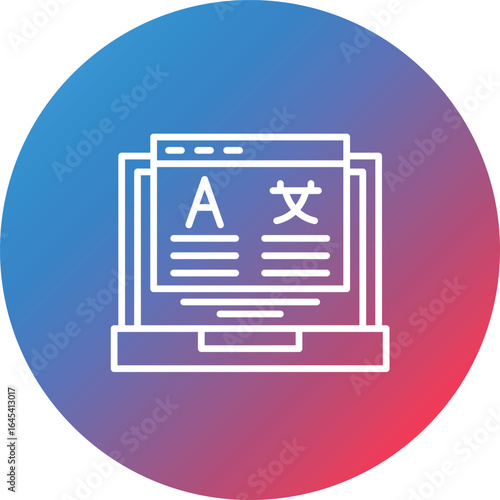Translate Line Gradient Circle Background Icon