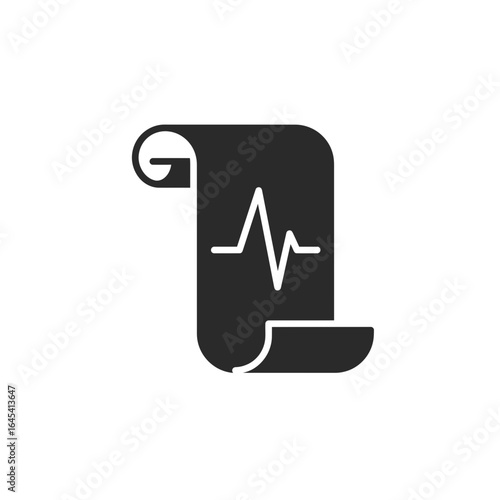 Cardiogram Analysis: A minimalist, graphic depiction of a cardiogram, showcasing the vital rhythm of life in monochrome contrast, emphasizing medical and scientific precision.