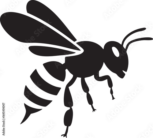 Minimal Bee Outline for Beekeeping, Nature, and Pollination Projects
