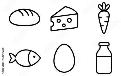 Set Of Food Ingredients Icons