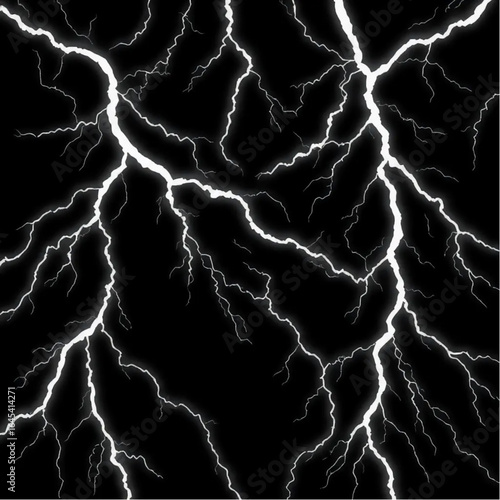 Organic black and white lightning streaks backdrop illustration