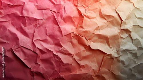 Wallpaper Mural Abstract background of creased and crumpled paper texture with a vibrant pink, red, and orange gradient color Torontodigital.ca