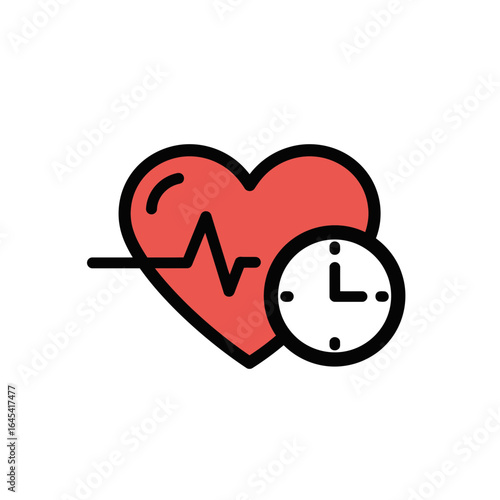 Heart Health Timeline: A symbolic representation of a heart intertwined with a clock, depicting the essence of health, well-being, and the significance of time in maintaining a vital life.