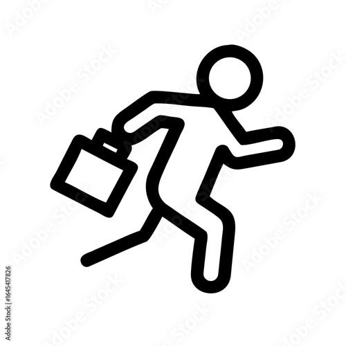 Person Running Away with Urgency Effect Icon – Speed and Emergency Illustration for Escape, Alert, and Fast Movement