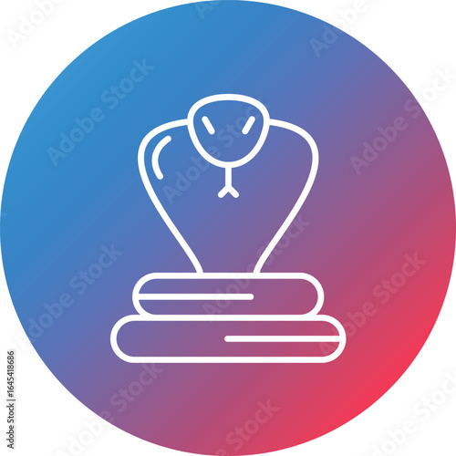 Snake Line Gradient Circle Background Icon