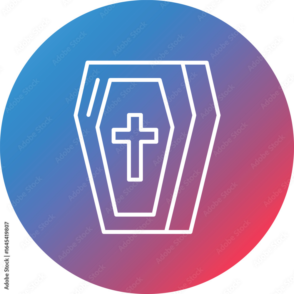 Obraz premium Coffin Line Gradient Circle Background Icon