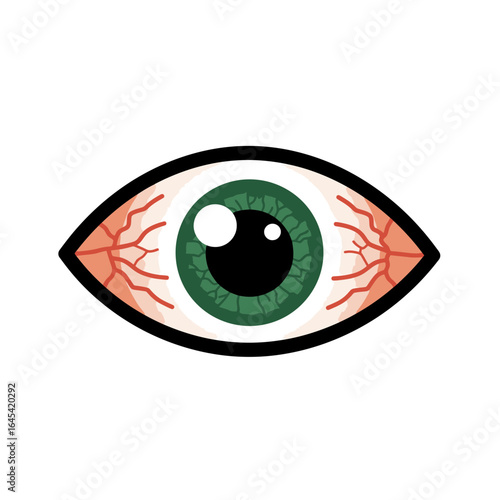 Bloodshot Eye: A stylized illustration of a bloodshot eye, showcasing a medical or health-related concept.