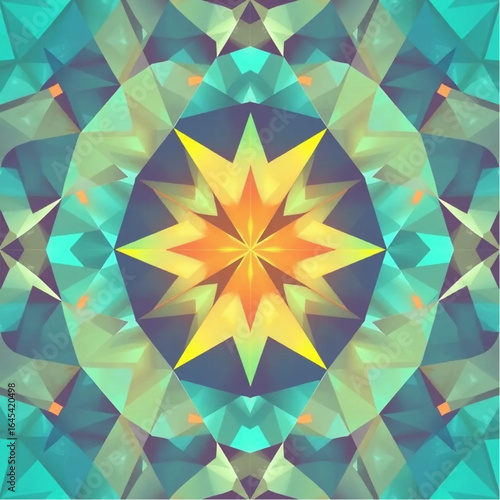 Electric icy palette polygonal mosaic design