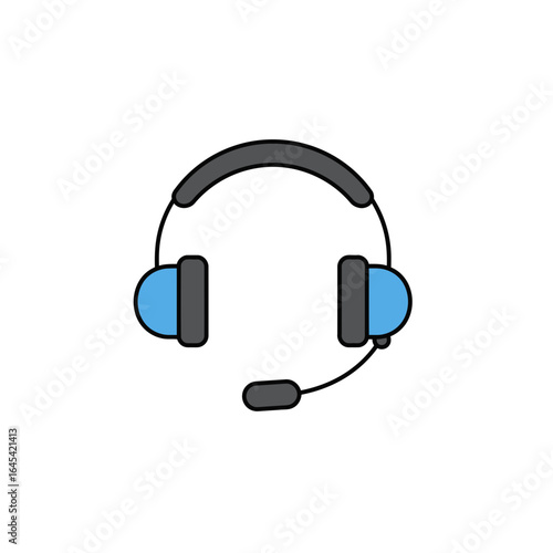 Headphones: A simple illustration showcasing a sleek headset, perfect for customer support and clear audio.