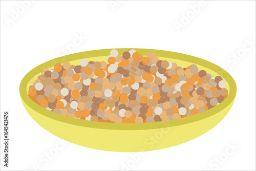 Israeli couscous. Vector simple color flat illustration.