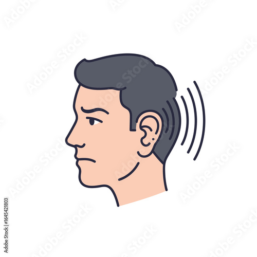 Ear Discomfort: An illustration portraying a person experiencing auditory distress.