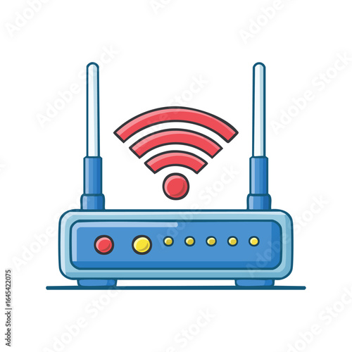Wifi router icon,line style isolated on white background
