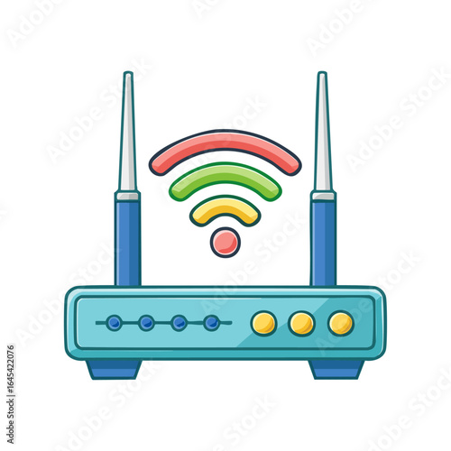 Wifi router icon,line style isolated on white background
