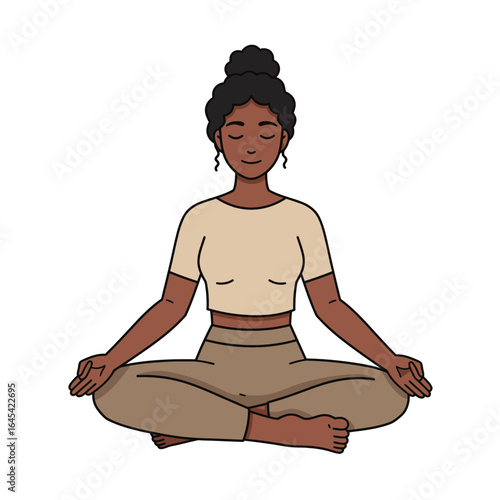 Serene Meditation: A serene illustration of a person in peaceful meditation, capturing a moment of tranquility and mindfulness.