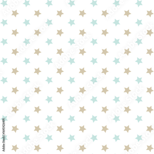 A simple, seamless pattern of small, scattered pastel stars 

