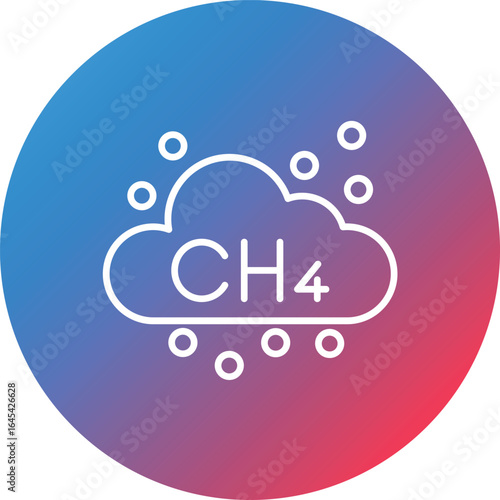 Methane Line Gradient Circle Background Icon