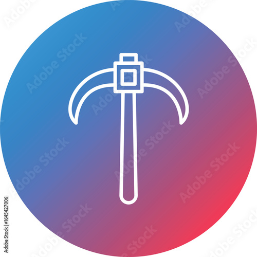 Pickaxe Line Gradient Circle Background Icon