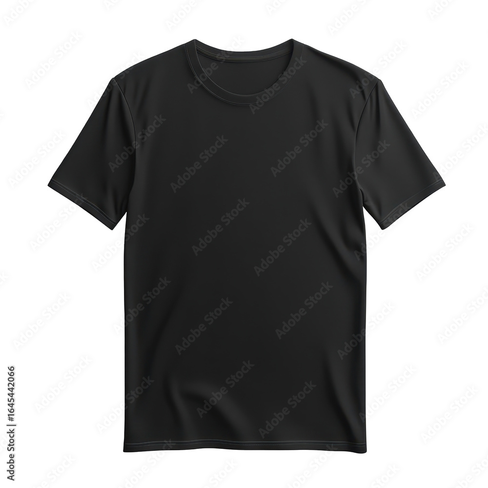 Black T-shirt Apparel Mockup Design Template,, isolated on a transparent background
