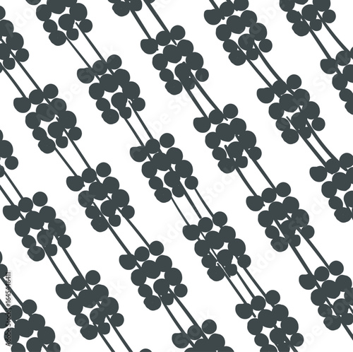 Groups of stuck together dots form a texture, connecting with lines.