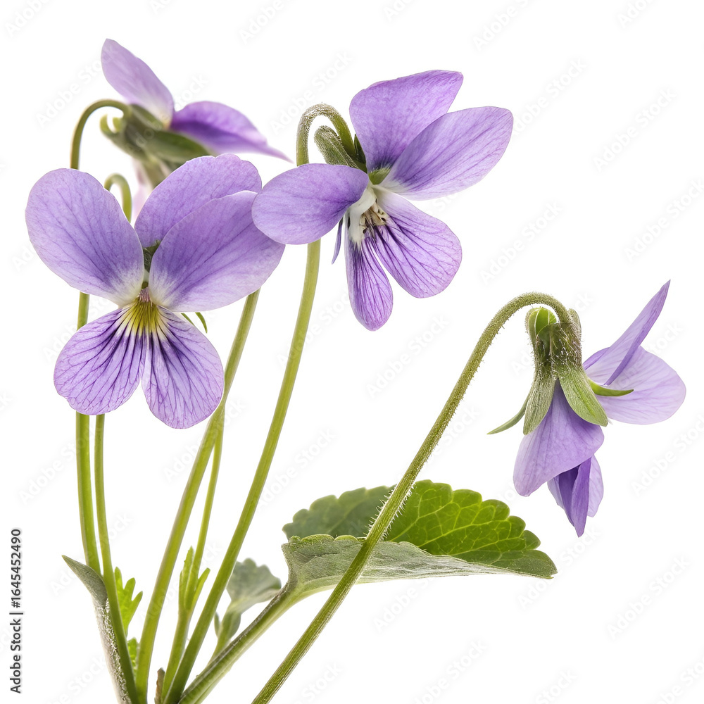 Fototapeta premium Delicate twilight violets in soft purple hues, with intricate petals.