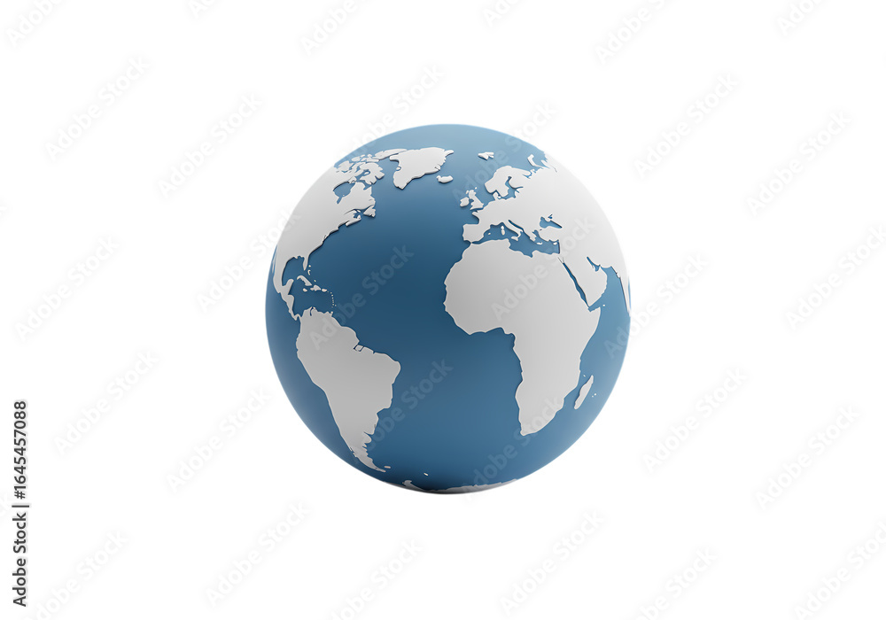 Stylized 3D Model of Planet Earth isolated on transparent background Stylized 3D Model of Planet Earth isolated on transparent background