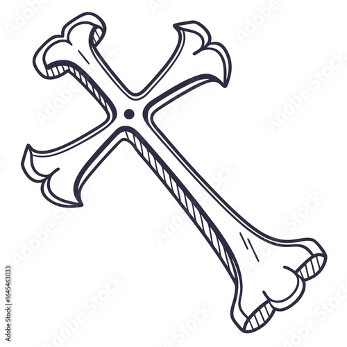 Illustration of a decorative cross isolated on white background