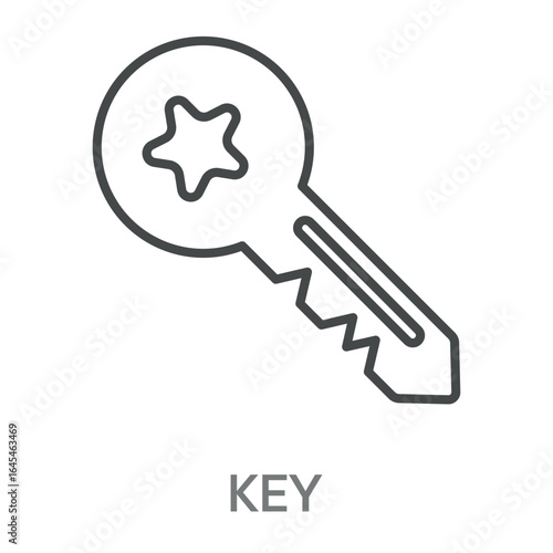 Key Simple Style Design Outline Symbol Illustration