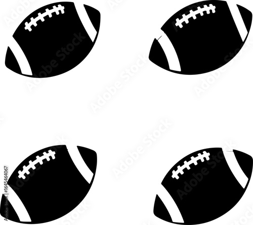 American Football Ball   icon, sports  vector, NFL, illustration,  Bundle