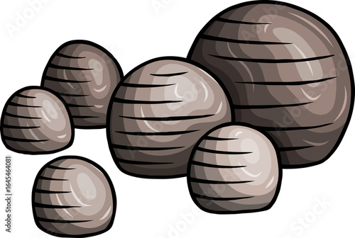 Cartoon stone spheres illustration