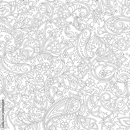 paisley seamless pattern on white  background