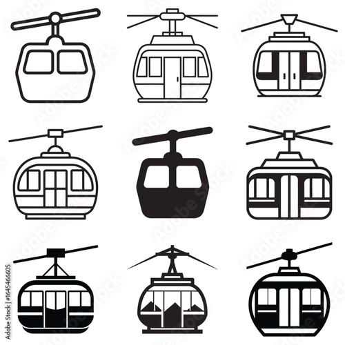 Mountain Cable Car Vector