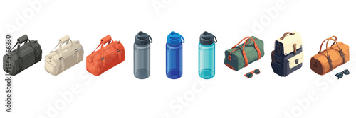 set of business meeting and control room silhouettes in flat style