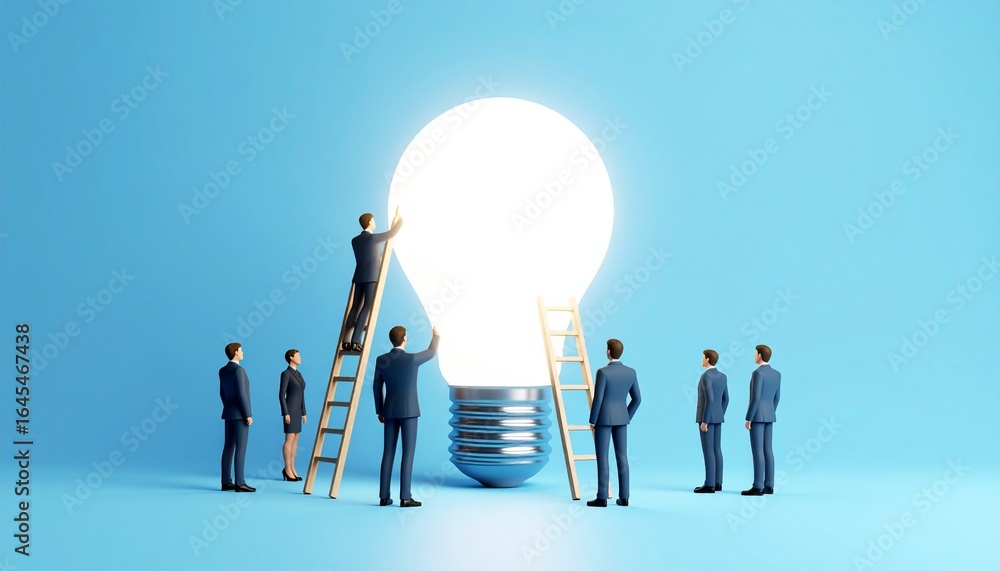 Obraz premium Idea brainstorming and collaboration scene