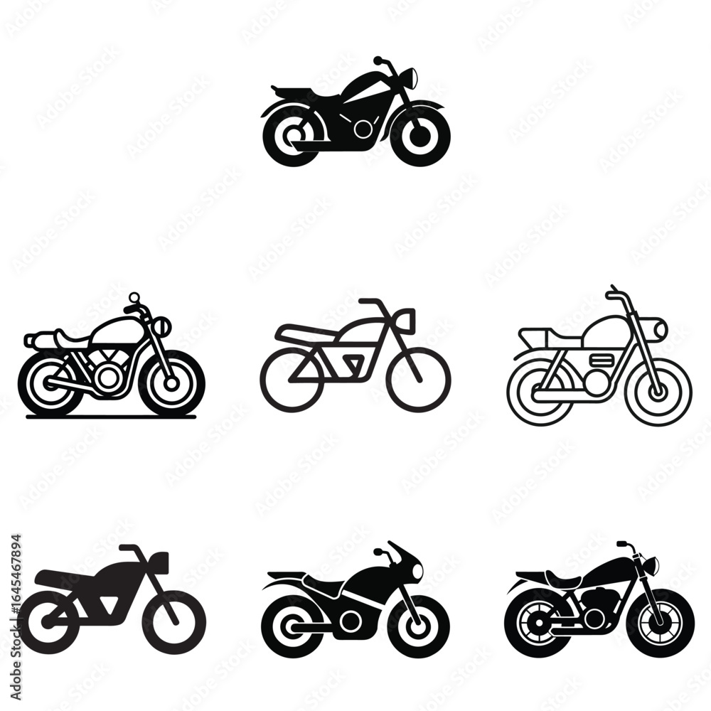Fototapeta premium Motorcycle Bundle Set – Vector Collection of Bikes