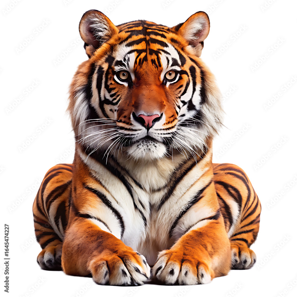 Fototapeta premium tiger isolated on white background cutout high resolution