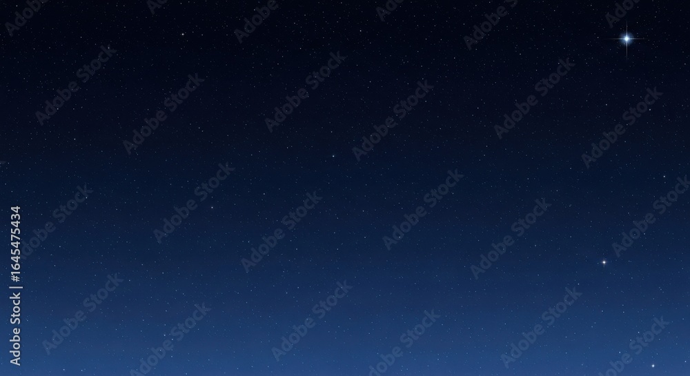 Obraz premium Clear Night Sky Filled with Bright Stars and Deep Blue Gradient